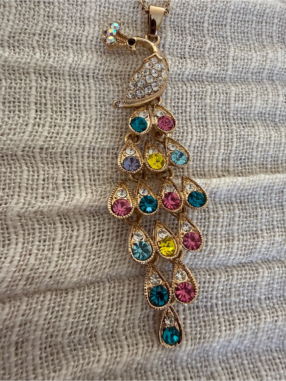 Sparkling Peacock Statement Necklace 🦚✨